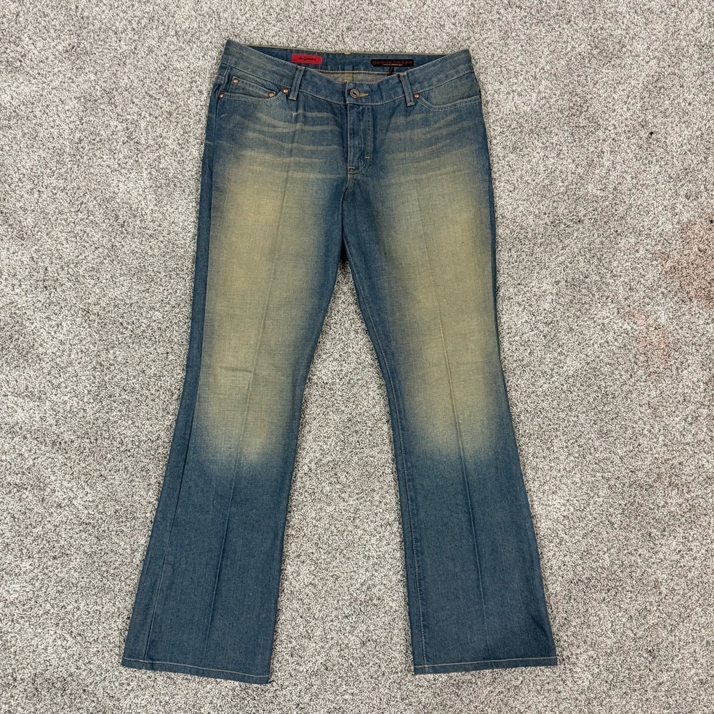 Adriano Goldschmied The Gemini Blue Faded Straight Led Mid Rise Jeans Women 32